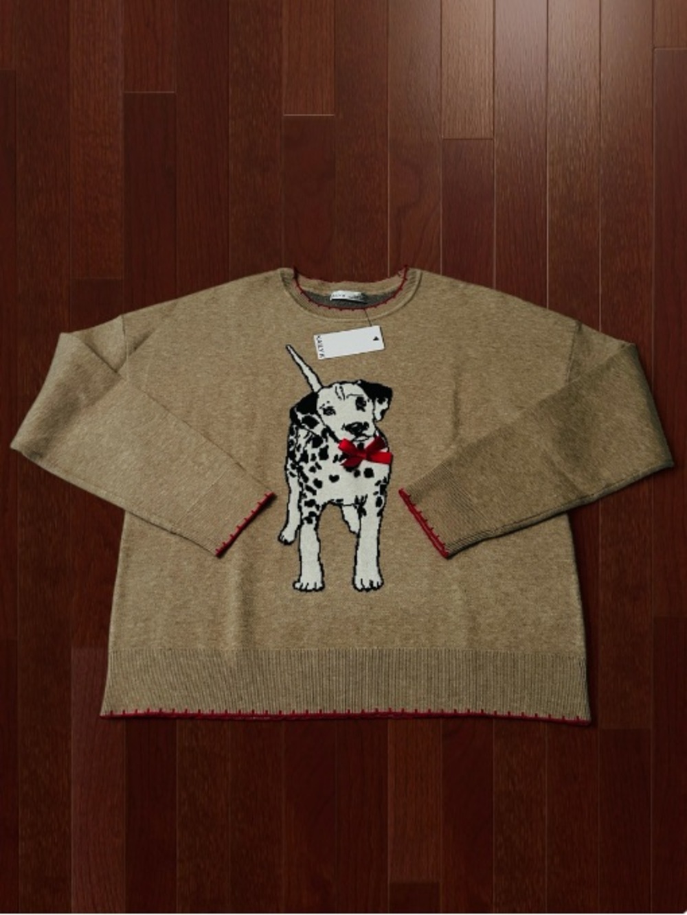 🆕🐾 Dalmatian Long Sleeve Sweater With Bow Kaily K Medium NWT